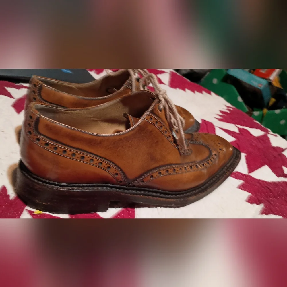 Vintage Mens Shoes Gilardini Italy Handmade Size 8 Spectator Brown Oxfords